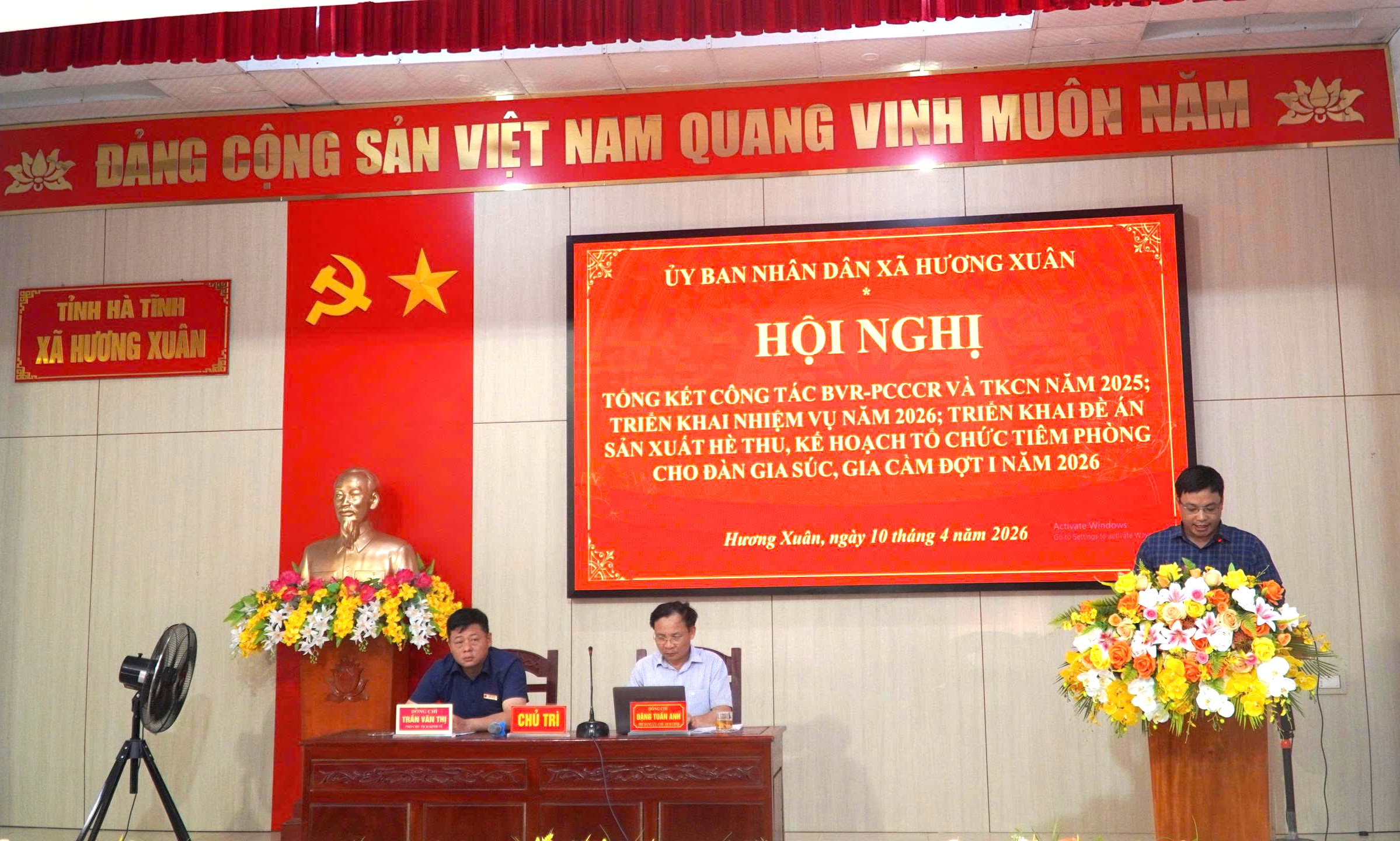 Hội nghị tổng kết công tác BVR-PCCCR, PCTT&TKCN năm 2025, triển khai nhiệm vụ năm 2026 gắn với sản xuất Hè Thu và tiêm phòng đợt 1 năm 2026.