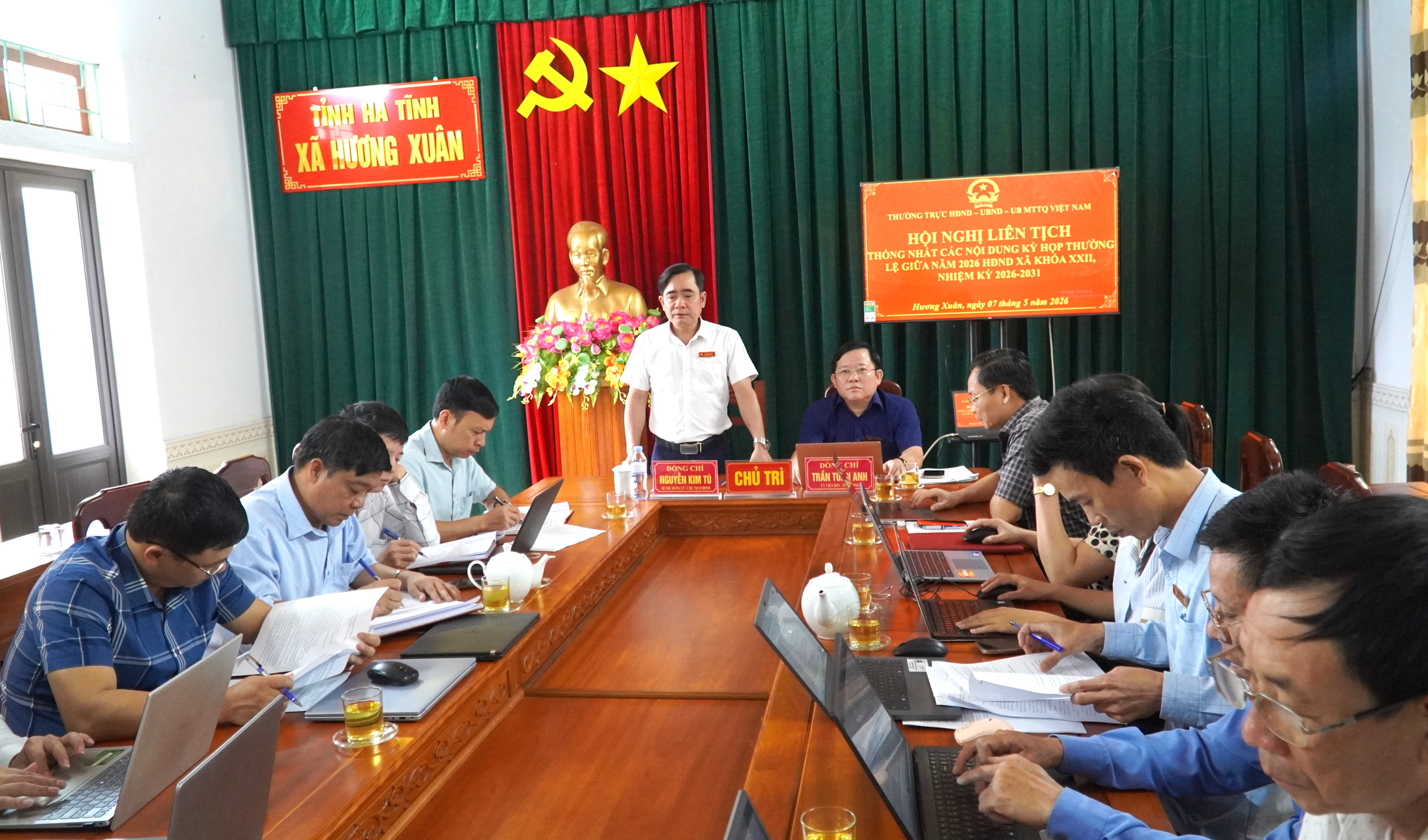 Xã Hương Xuân tổ chức hội nghị liên tịch thống nhất các nội dung kỳ họp thường lệ giữa năm 2026 HĐND xã khóa XXII, nhiệm kỳ 2026-2031.