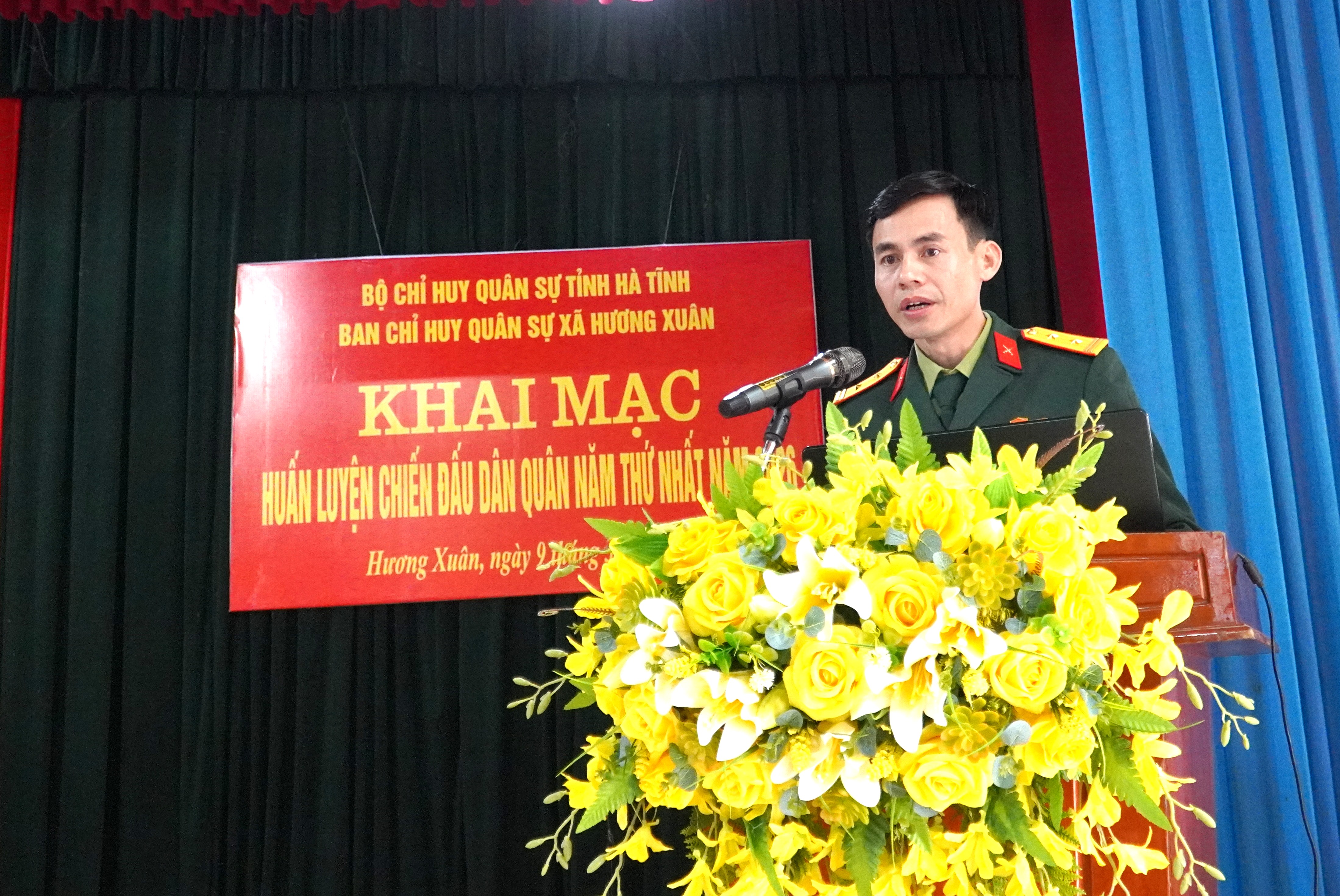 Xã Hương Xuân khai mạc huấn luyện chiến đấu dân quân năm thứ nhất năm 2026.