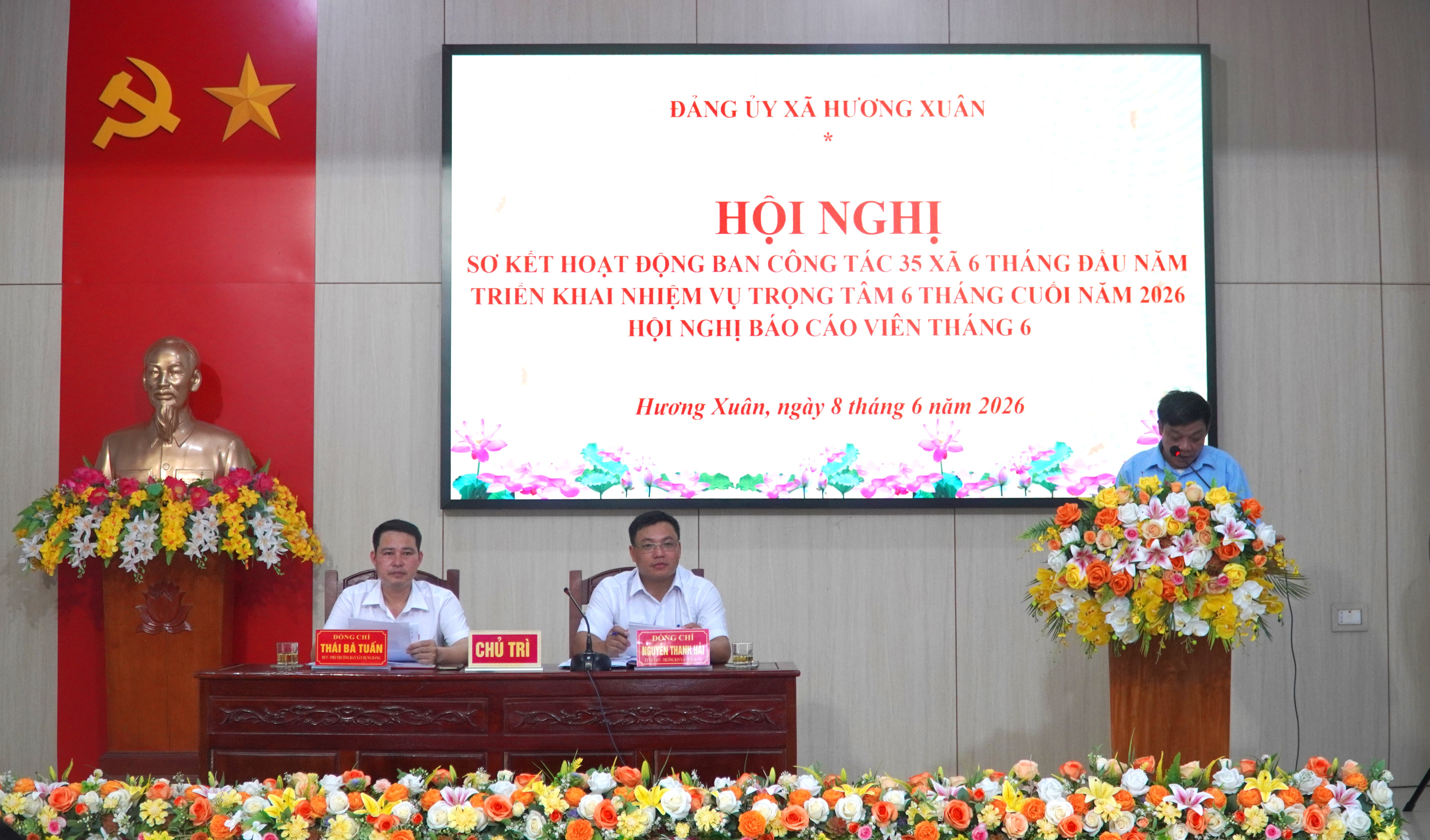  Xã Hương Xuân tổ chức Hội nghị Sơ kết 6 tháng đầu năm 2026 của ban công tác 35 và Hội nghị báo cáo viên tháng 6