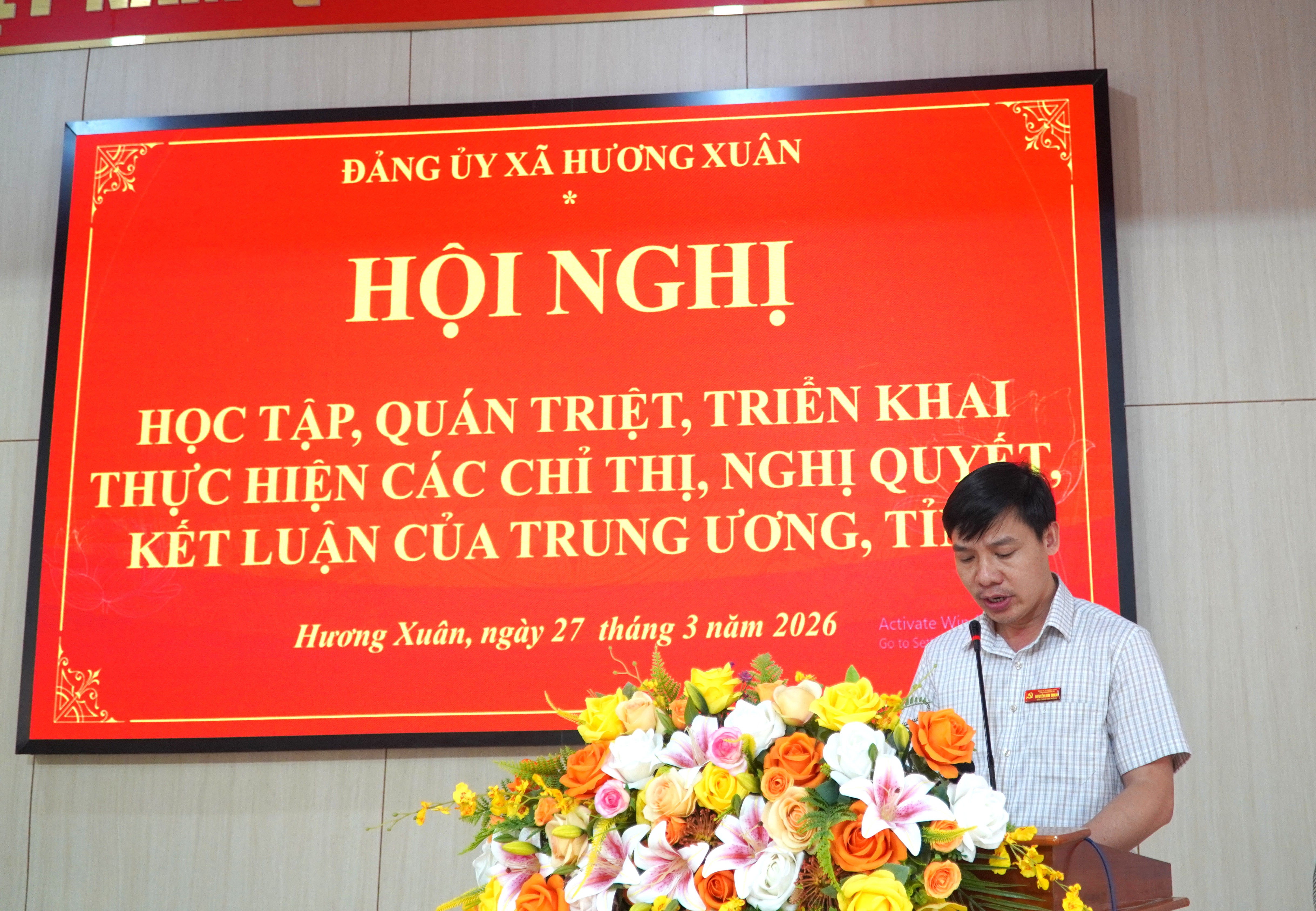 Xã Hương xuân tổ chức hội nghị học tập, quán triệt, triển khai thực hiện các chỉ thị, nghị quyết, kết luận của Trung ương, Tỉnh.
