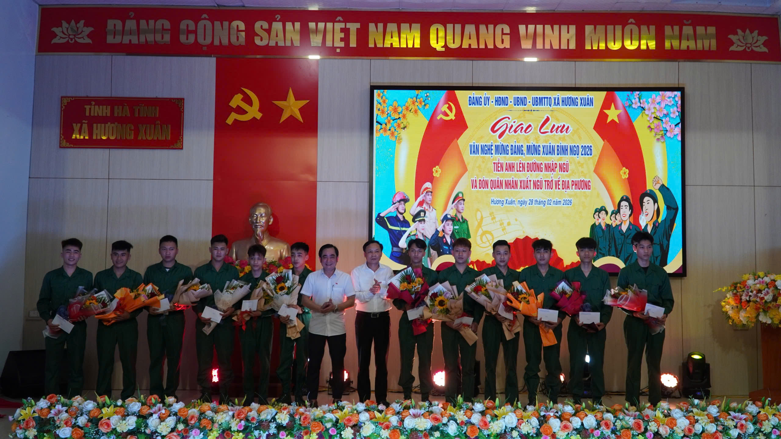 Xã Hương Xuân tổ chức Chương trình Giao lưu văn nghệ Mừng Đảng, Mừng Xuân Bính Ngọ, Tiễn Anh Lên Đường và Đón Quân Nhân Xuất Ngũ Trở Về Địa Phương năm 2026