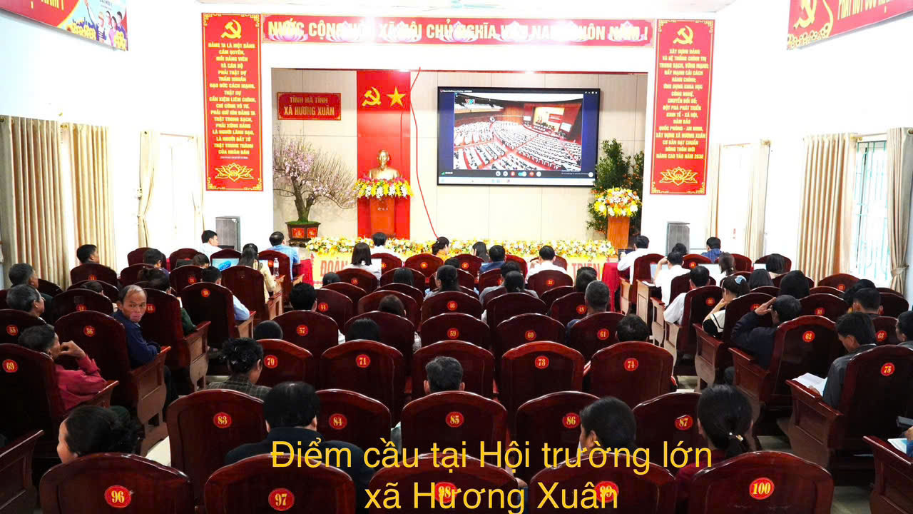 Đảng ủy xã Hương Xuân tổ chức kết nối đường truyền trực tuyến Hội nghị toàn quốc nghiên cứu, học tập, quán triệt và triển khai thực hiện Nghị quyết Đại hội đại biểu lần thứ XIV của Đảng. 