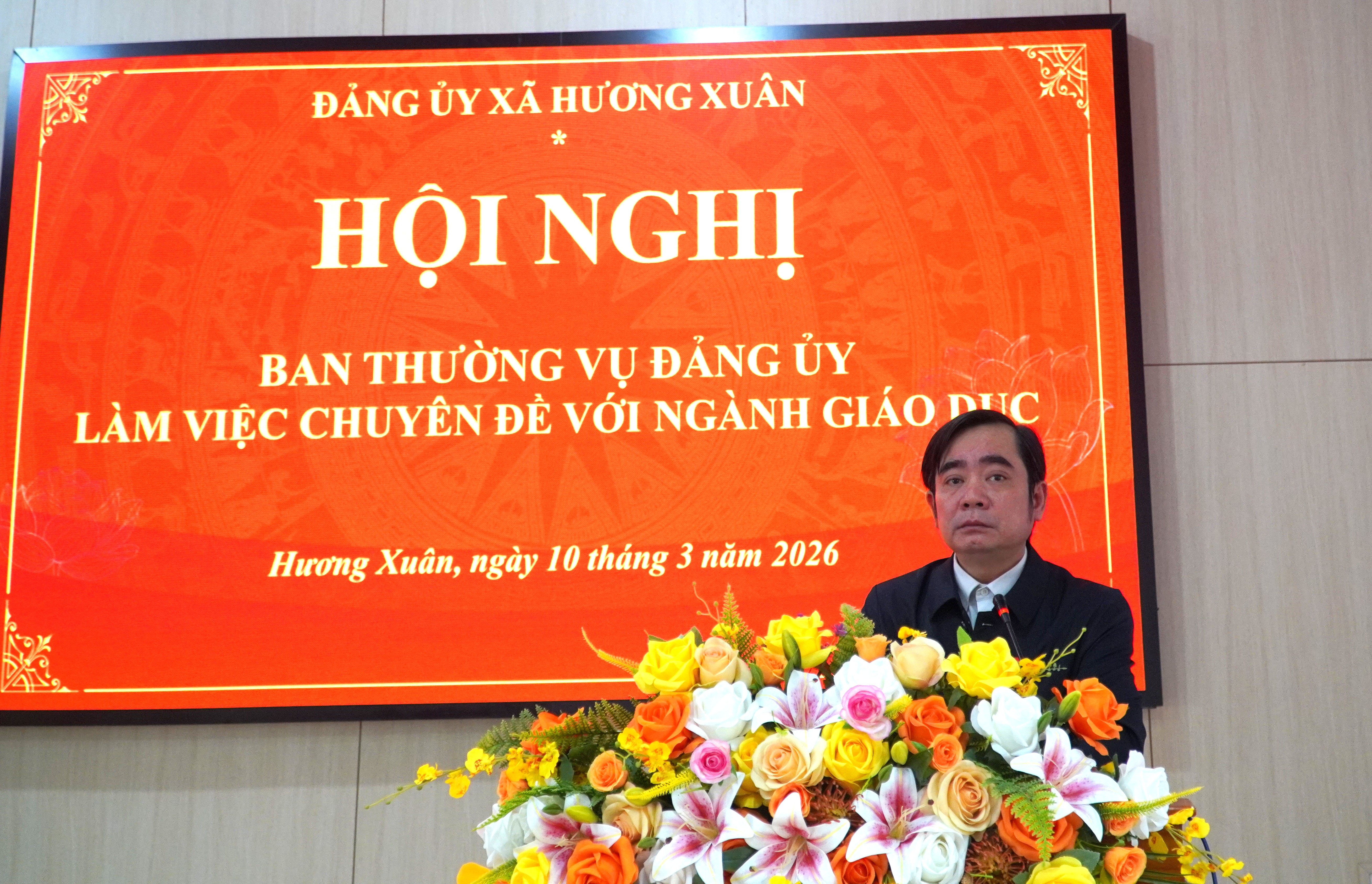 Ban Thường vụ Đảng ủy xã Hương Xuân làm việc chuyên đề với ngành Giáo dục.