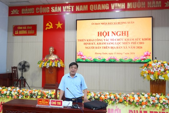 Xã Hương Xuân tổ chức Hội nghị triển khai công tác tổ chức khám sức khỏe định kỳ, khám sàng lọc miễn phí cho người dân trên địa bàn xã năm 2026