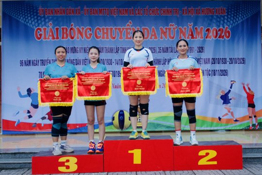 Xã Hương Xuân tổ chức thành công Giải bóng chuyền da nữ năm 2026