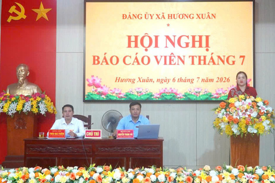 Đảng ủy xã Hương Xuân tổ chức Hội nghị Báo cáo viên tháng 7 năm 2026 