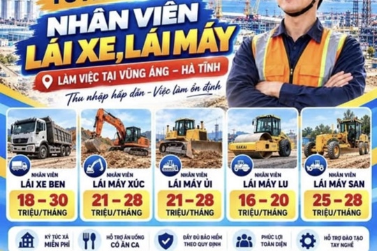 Xã Hương Xuân thông báo Trung tâm dịch vụ việc làm Hà Tĩnh tuyển dụng nhân viên lái xe, lái máy