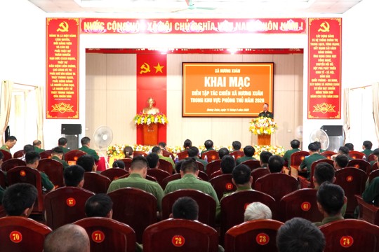 Xã Hương Xuân khai mạc diễn tập tác chiến trong khu vực phòng thủ năm 2026