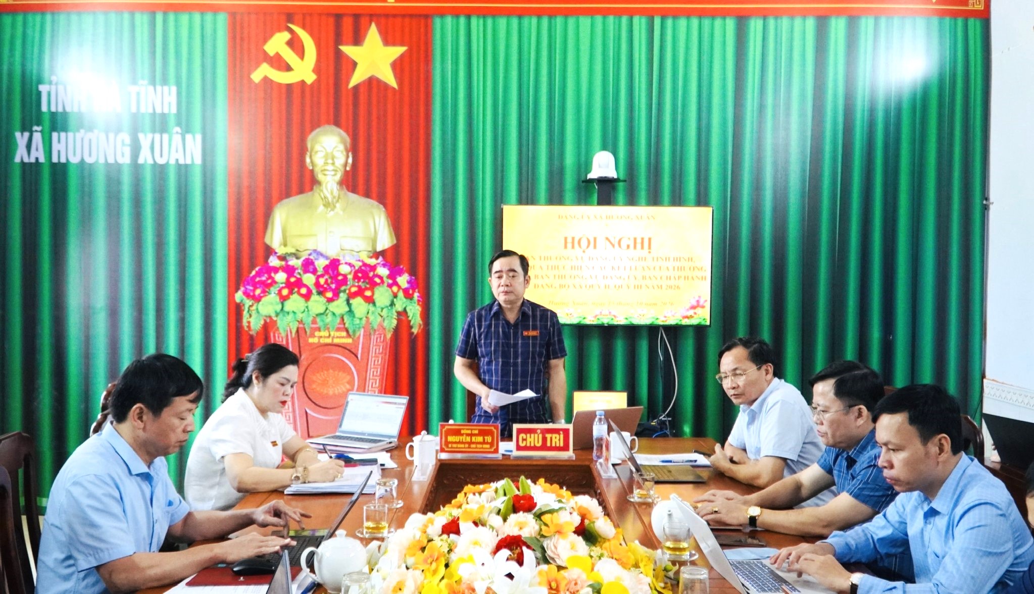 Ban Thường vụ Đảng ủy xã Hương Xuân đánh giá kết quả thực hiện các kết luận quý II và quý III năm 2026