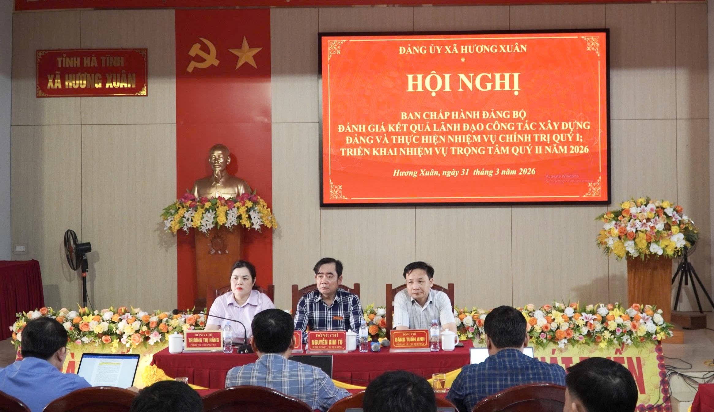Hội nghị Ban Chấp hành Đảng bộ xã Hương Xuân đánh giá kết quả quý I, triển khai nhiệm vụ quý II năm 2026 